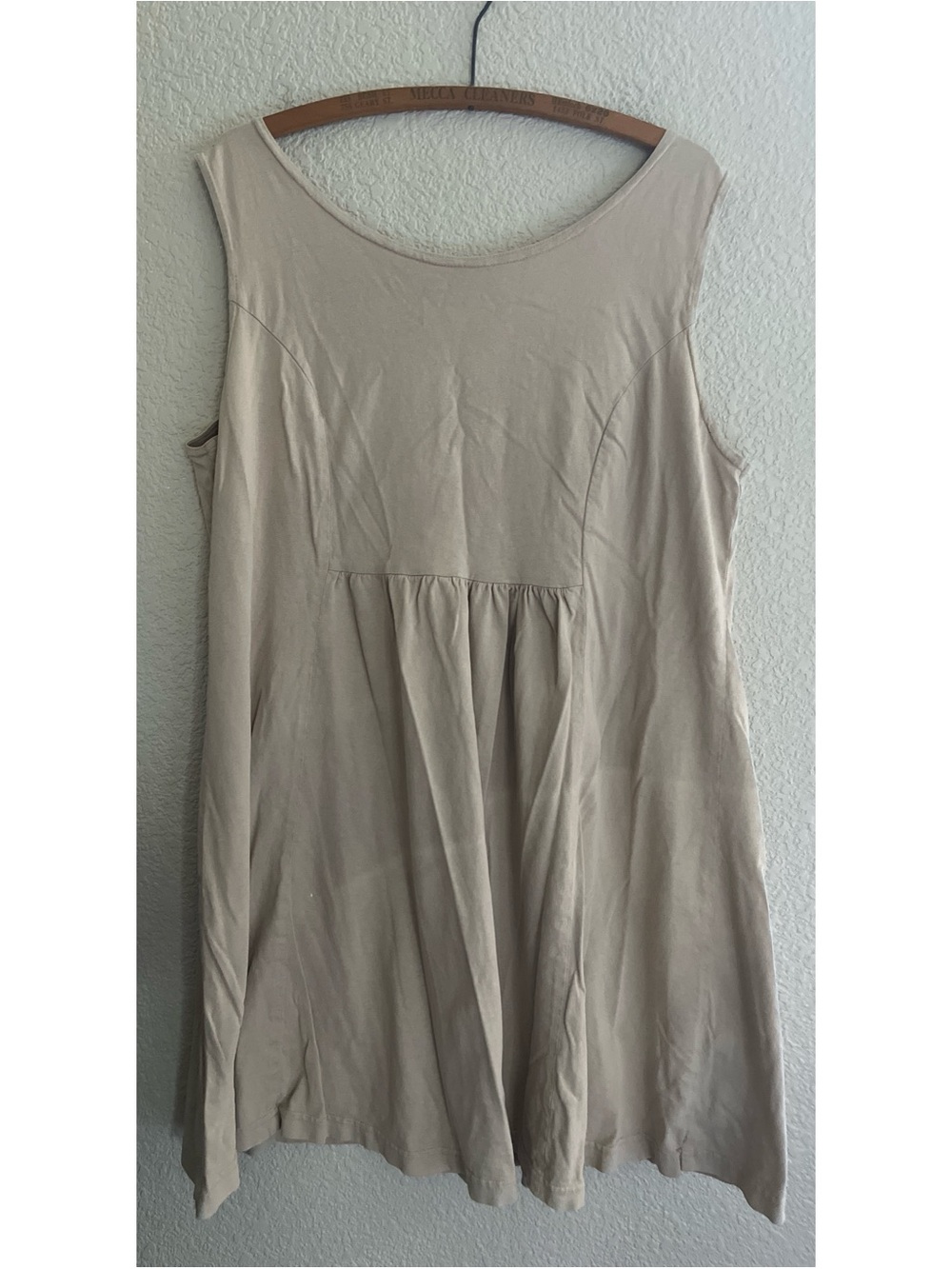 Tom Tom Beige Cotton Sleeveless Dress Women’s Size Large